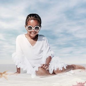 STELLA COVE petals poncho cover-up white 8 years elasticized waist